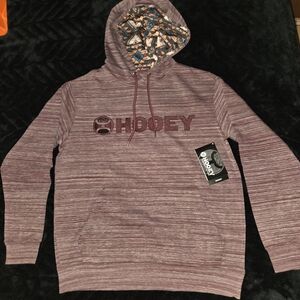 Hooey Men's Burgundy Hoodie with Patterned Hood